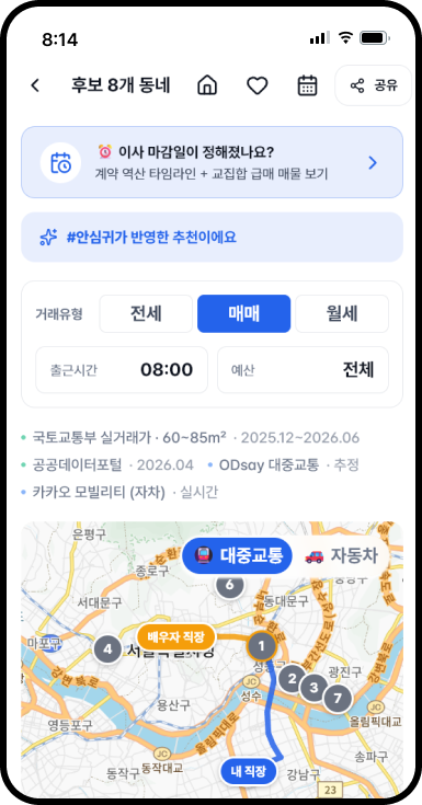 두 동선 교차 진단